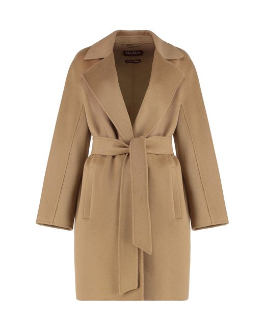 Max Mara Natural Wool And Cashmere Midi Coat