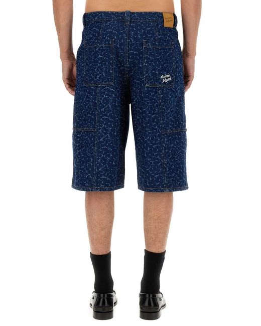 Maison Kitsuné Blue Bermuda Shorts for men
