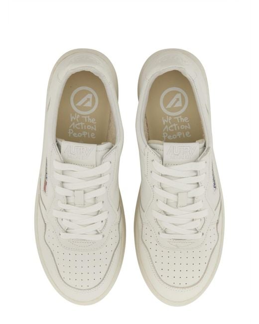 Autry White Medalist Low Sneaker Goat Leather Trainers for men