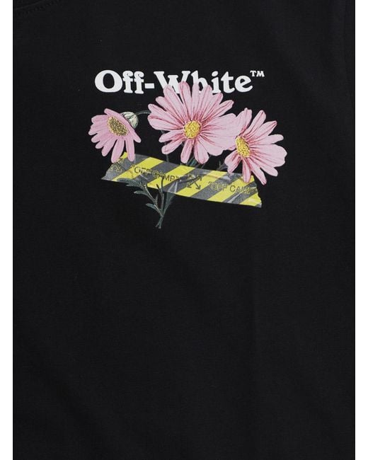 Off-White c/o Virgil Abloh Black T-Shirt Daisy Tape Tee S-S Cotton T-Shirts