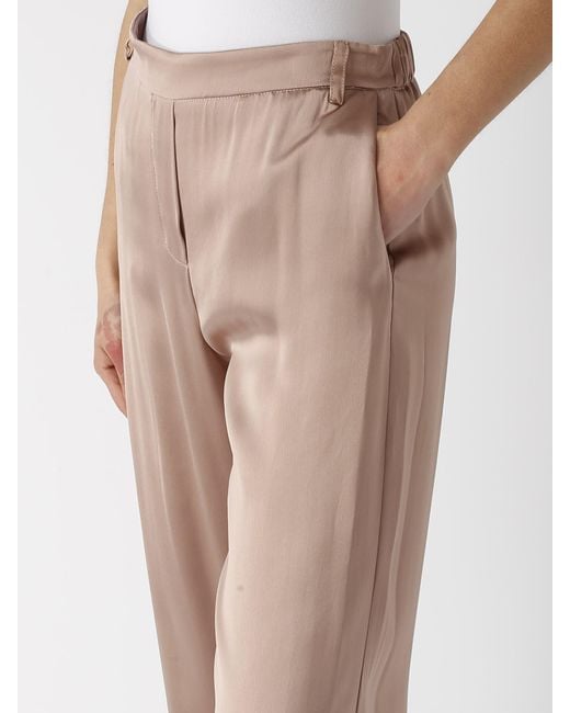 Maliparmi Natural Pantalone Shiny Cady Trousers