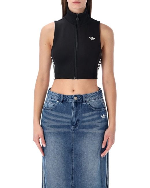 Adidas Originals Blue Sleeveless Zip Top