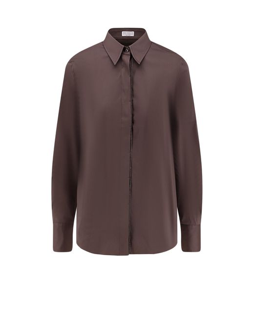 Brunello Cucinelli Brown Shirts Cotone