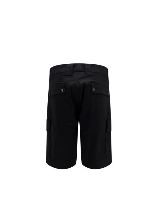 C P Company Black Cotton Cargo Shorts for men