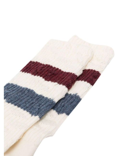 Golden Goose Socks High Rib Stripes Ripped in White for Men | Lyst