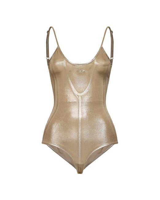 DIESEL Natural Metallic Stretch Jersey T-Imyny Bodysuit