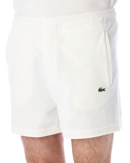 Lacoste White Classic Terry Shorts for men