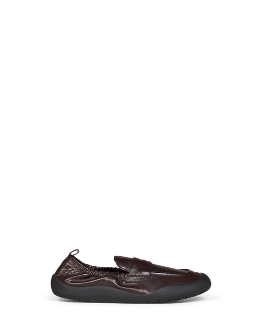 Prada White Loafers Speedrock Dark Leather for men