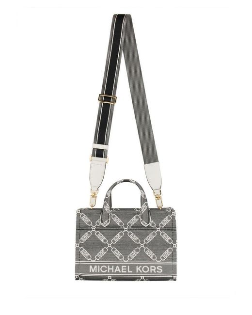 MICHAEL Michael Kors Gray Small Gigi Monogram Jacquard Tote Bag