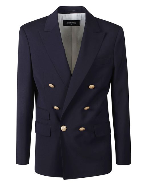 DSquared² Blue Wool Twill Jacket for men