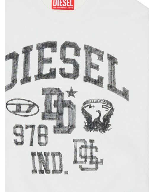 DIESEL White Cotton Sweatshirt With Logo Main: Cotton; Rib: Hoods & Sweatshirts for men
