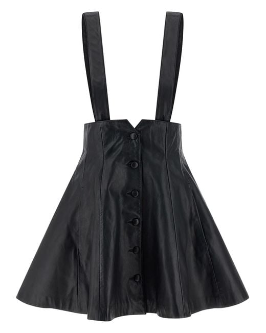 ROTATE BIRGER CHRISTENSEN Black Suspender Skirt