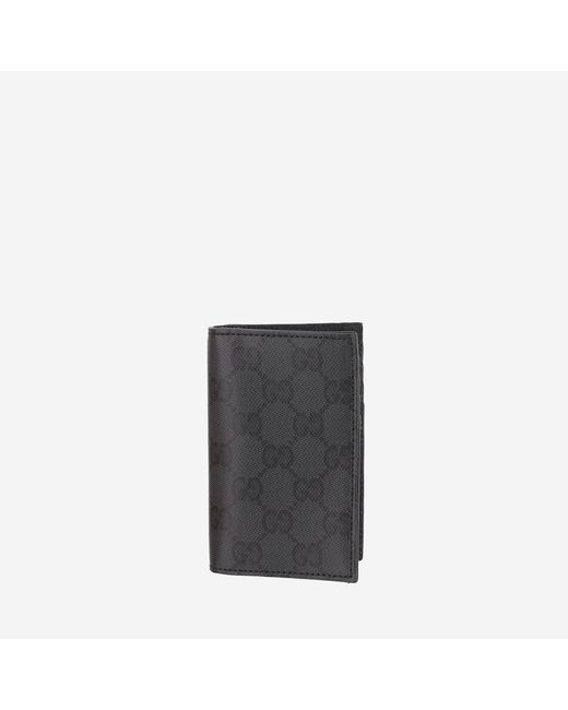 Gucci Black Card Holder Essence Classic Cotton Wallets & Cardholders for men