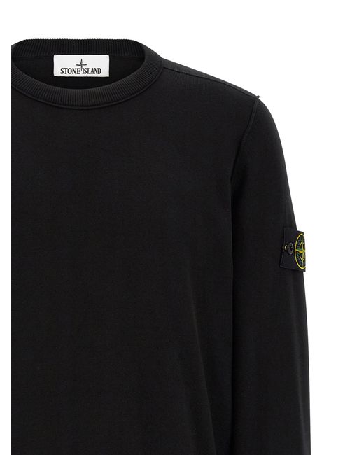 Stone Island Black Crew-Neck Sweater for men