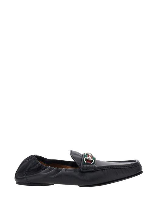Gucci White Loafers Horsebit Leather Lamb for men