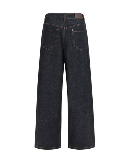 Brunello Cucinelli Blue Straight-Leg Denim Jeans Cotton
