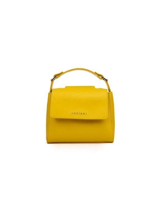 Orciani Yellow Sveva Vanity Mini Leather Bag