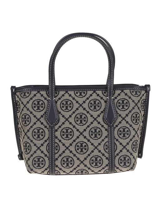 Tory Burch Black Perry T Monogram Mini Tote