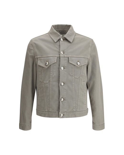 Brunello Cucinelli Gray Denim Jacket for men