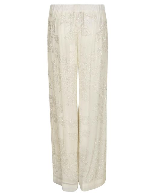 P.A.R.O.S.H. White Embellished Trousers