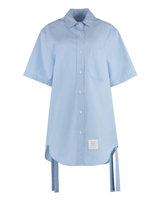 Thom Browne Blue Cotton Shirtdress