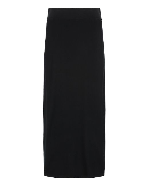 Totême Black Long Mesh Skirt Lyocell