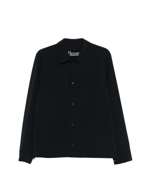 Herno Black Nylon Overshirt for men