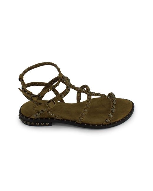 Ash Green Flat Shoes Leather