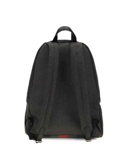 Gucci Blue Large Web Backpack Fabric Backpacks for men