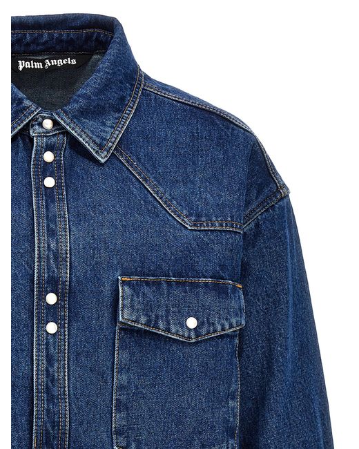 Palm Angels Blue 'Lw Monogram' Jacket for men
