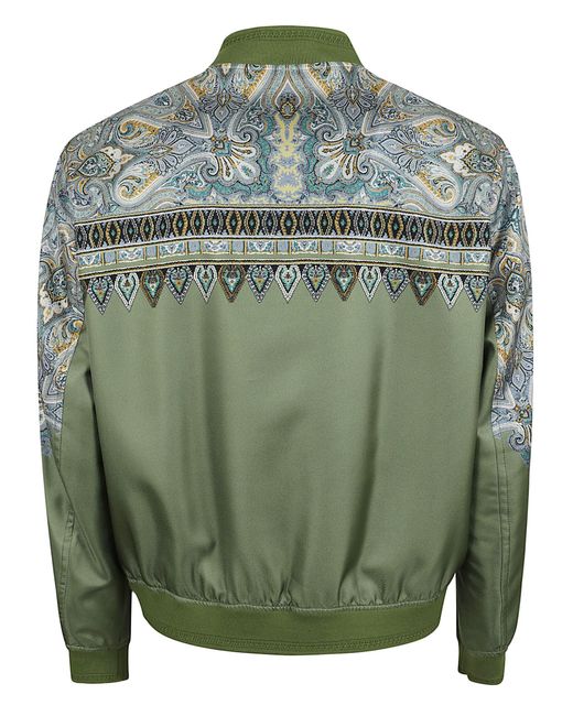 Etro Green Bomber Silk Giacca for men