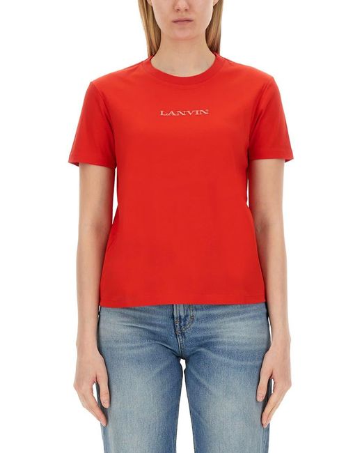 Lanvin Red T-Shirt With Logo