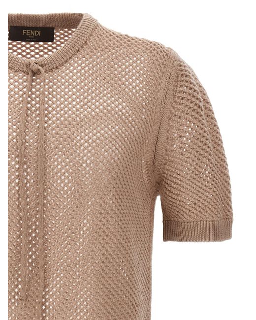 Fendi Natural Mesh Sweater for men
