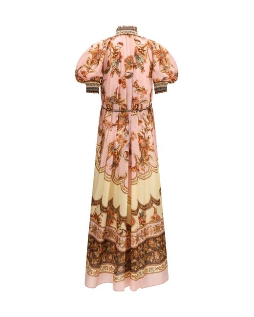 Zimmermann Metallic Aster Billow Dress Silk