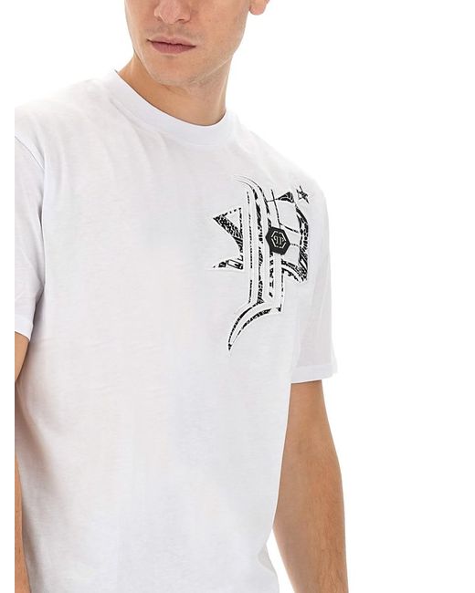 Philipp Plein White T-Shirt With Logo for men