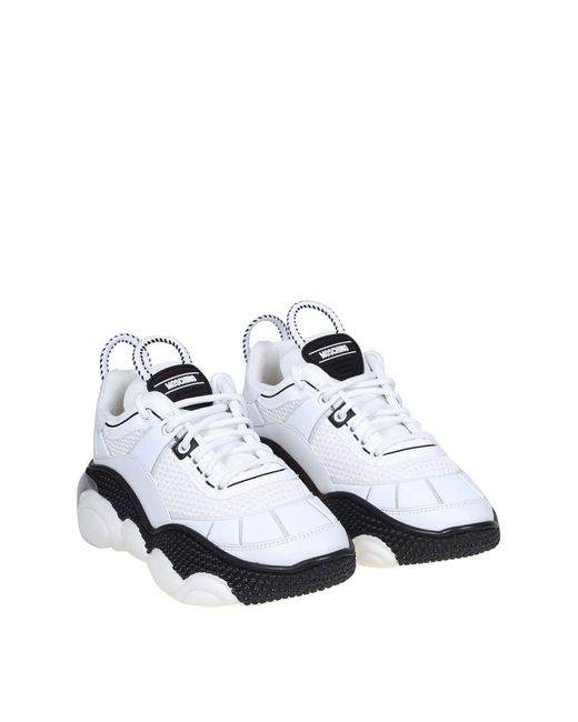 Moschino White Teddy Sole Sneakers for men