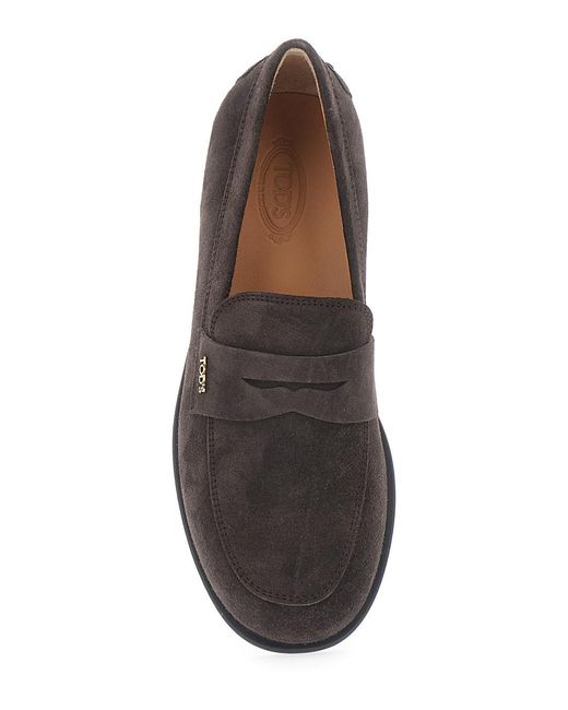 Tod's Brown Loafers Suede Sheep Leather