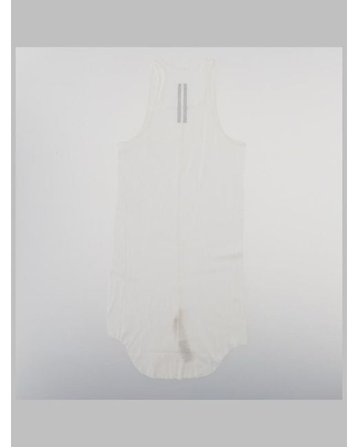 Rick Owens White Tank Top Basic Rib Cotton for men