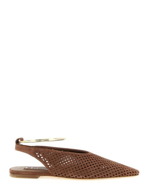 Jil Sander Brown 'Sling Back' Ballet Flats