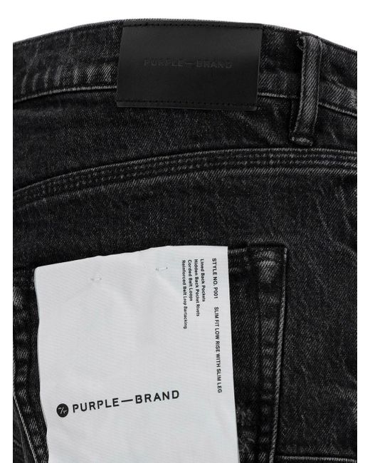 Purple Brand Black Skinny Jeans With Rips for men