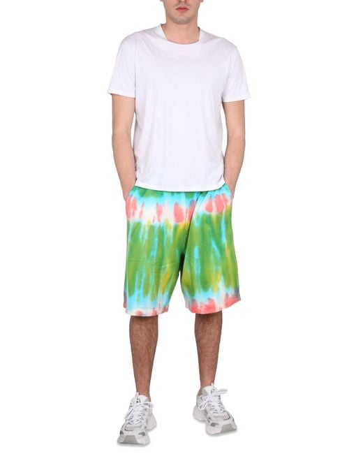 DSquared² Green Sweatshirt Bermuda Cotton Short for men