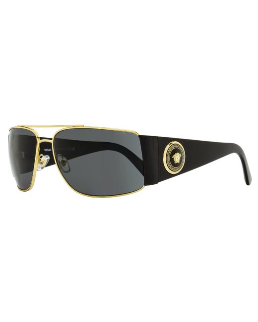 Versace Black Navigator Wrap Sunglasses Ve2163 100287- 63Mm Metal/Plastic(Acetate) for men