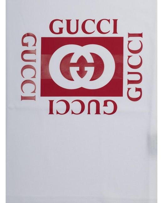 Gucci White T-Shirt For Kids Cotton Logo T-Shirts for men