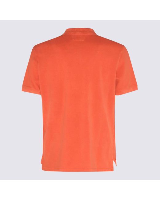 C P Company Orange Cotton Polo Shirt for men