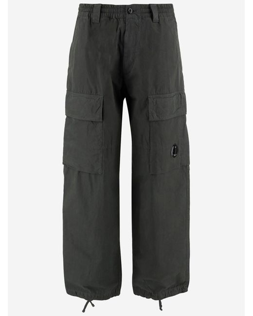 C P Company Gray Cotton Cargo Pants for men
