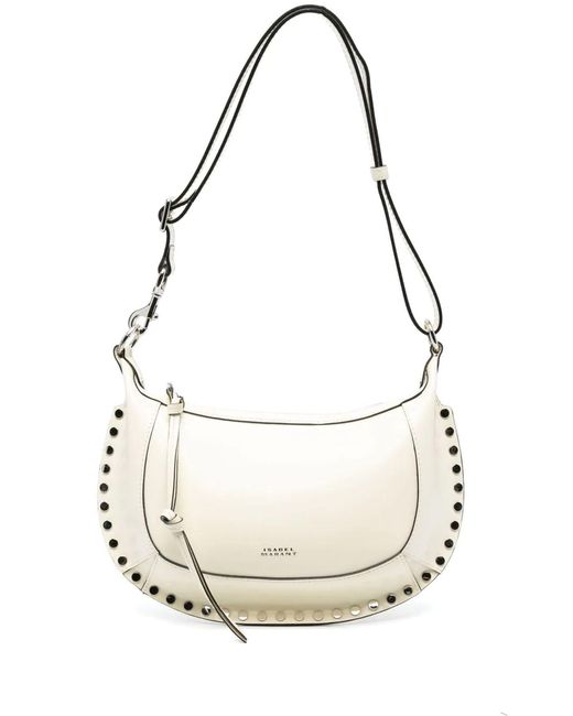 Isabel Marant Cream White Oskan Moon Crossbody Bag | Lyst