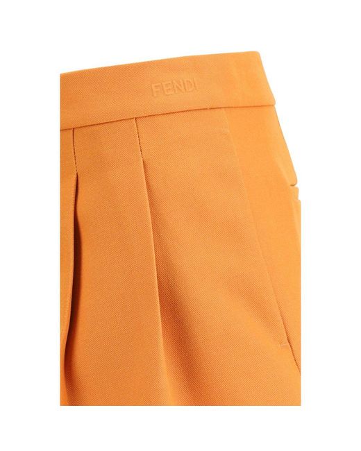 Fendi Orange Wool Oves Aries Bermuda Shorts