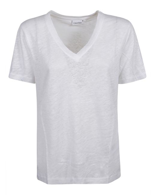 Calvin Klein White V-Neck T-Shirt