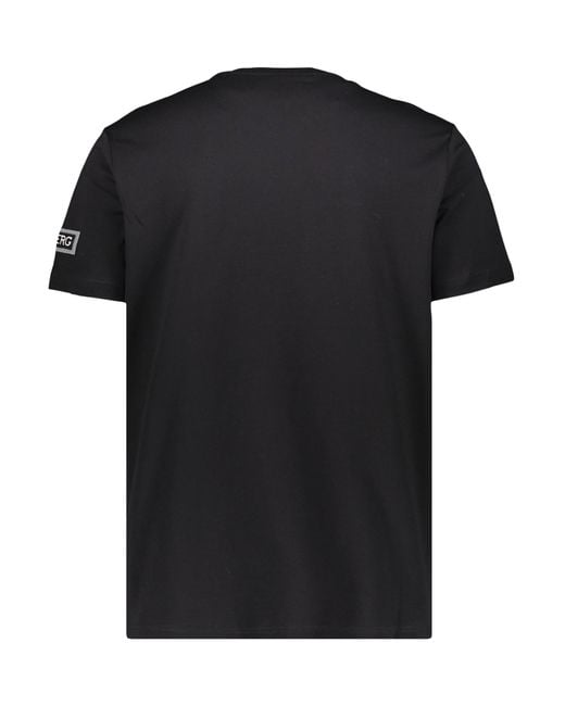 Iceberg Black Embroidered Cotton T-Shirt for men