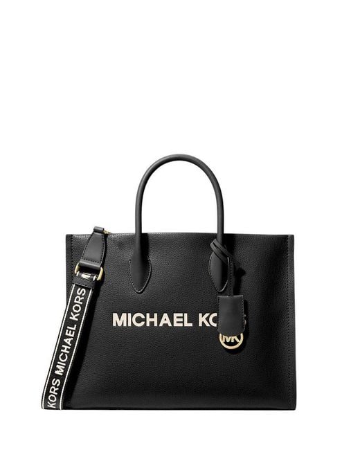 Michael Kors Black Tote Bag Leather Tote-Bags